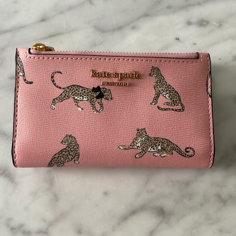 Kate Spade Morgan Leopard Printed Saffiano Leather Bifold Wallet